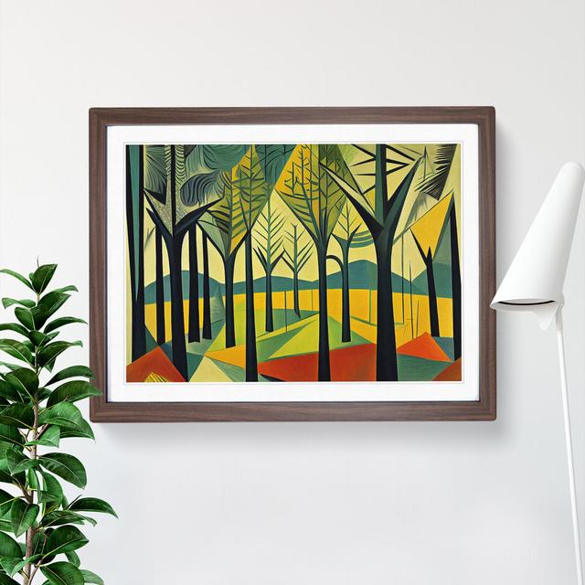 Spring Abstract Forest - Picture Frame Graphic Art Alpen Home Frame Colour: Walnut, Size: 25cm H x 34cm W x 2cm D on Productcaster.