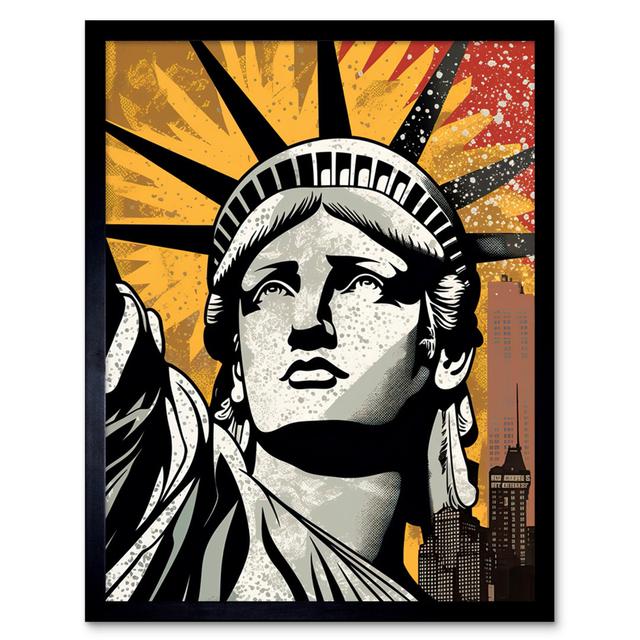 Creason Statue Of Liberty Comic Book Style New York City - Single Picture Frame Print ClassicLiving on Productcaster.