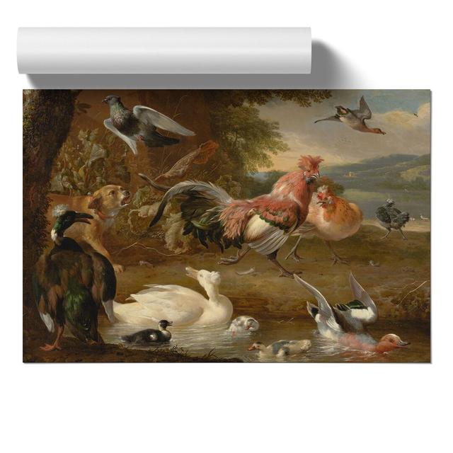 Chickens and Ducks by Melchior D'Hondecoeter - Unframed Painting East Urban Home Size: 42cm H x 59cm W x 0.1cm D on Productcaster.