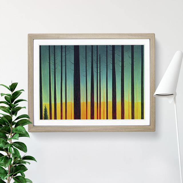 Abstract Pine Tree Forest Vol.2 - Single Picture Frame Print Alpen Home Frame Colour: Oak, Size: 34cm H x 46cm W x 2cm D on Productcaster.