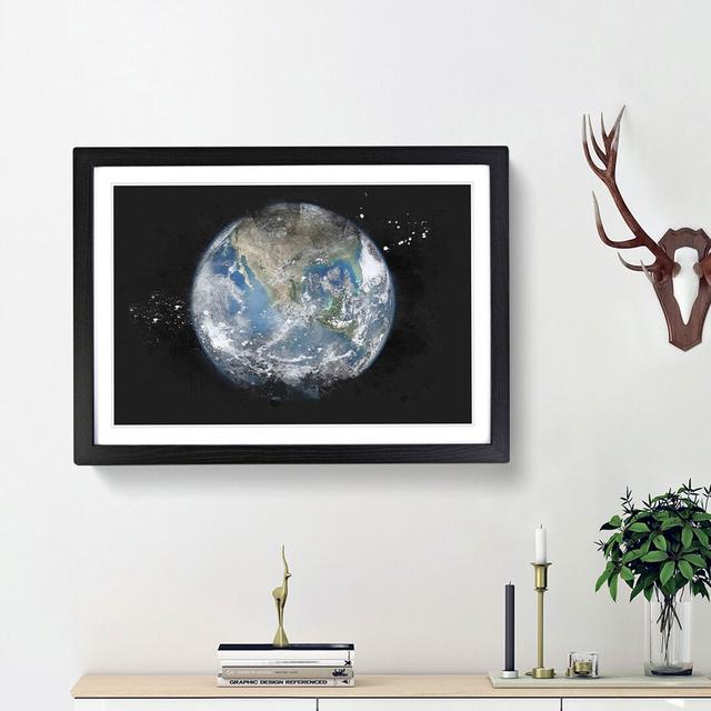 Image of Earth - Picture Frame Graphic Art Print East Urban Home Size: 33cm H x 45cm W x 2cm D, Frame Option: Black Framed on Productcaster.