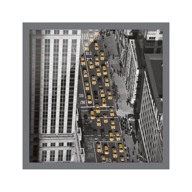 Taxi Service in Manhattan - Picture Frame Photograph Ebern Designs Frame Option: Grey Framed, Size: 50cm H x 50cm W x 2cm D on Productcaster.