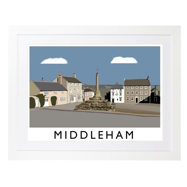 Middleham - Graphic Art Print on Paper East Urban Home Format: White Wood Frame, Size: 44 cm H x 54 cm W x 2.2 cm D on Productcaster.