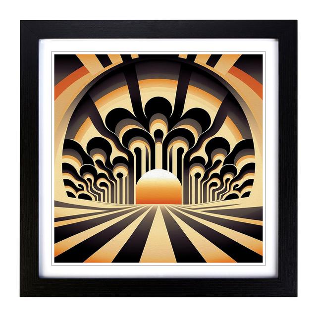 Art Deco Sunset Op Art No.1 Marlow Home Co. Format: Black on Productcaster.