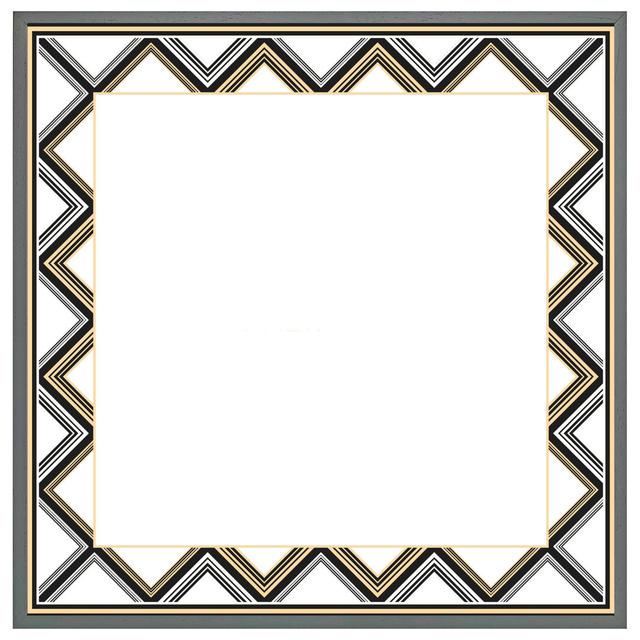 Atzin Art Deco Ed Border - Single Picture Frame Print Latitude Run Format: Grey Framed, Size: 76cm H x 76cm W x 4cm D on Productcaster.