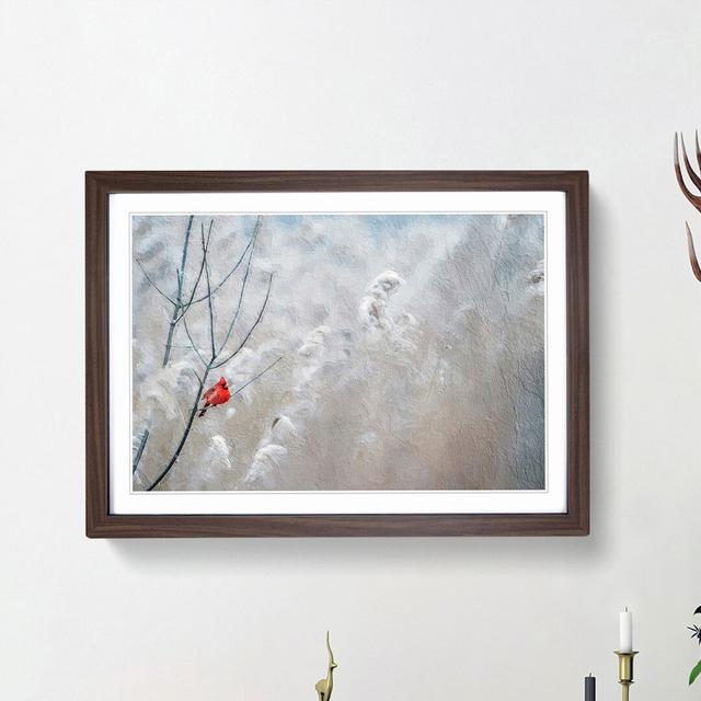 Red Cardinal Bird - Picture Frame Painting Print East Urban Home Frame Option: Walnut Framed, Size: 27cm H x 36cm W x 2cm D on Productcaster.