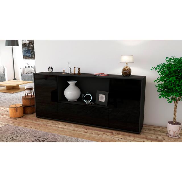 Elidge Sideboard Latitude Run Body/Front colour: Black/High-gloss black on Productcaster.