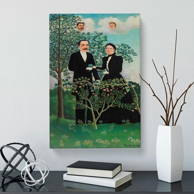 The Past And The Present by Henri Rousseau - Wrapped Canvas Print East Urban Home Size: 76cm H x 50cm W x 3cm D on Productcaster.