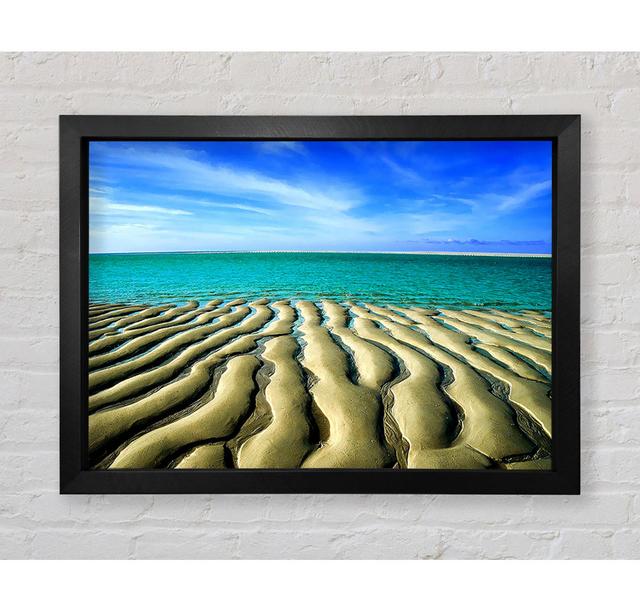 Sand Patterned Ocean House of Hampton Format: Black Framed Paper, Size: 59.1cm H x 84.1cm W x 3.4cm D on Productcaster.