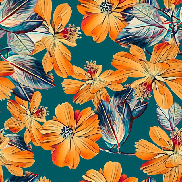 Rushmere Yellow Flower-25, Seamless Pattern by Stefan Grau - Print ClassicLiving Size: 51cm H x 51cm W x 3.8cm D on Productcaster.