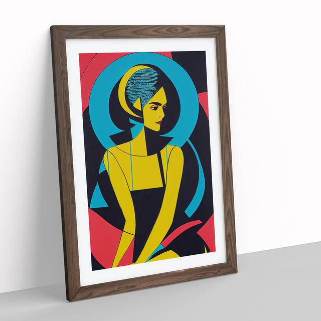 Vivid Abstract Woman - Picture Frame Graphic Art Metro Lane Size: 34cm H x 25cm W x 2cm D, Frame Colour: Walnut Framed on Productcaster.