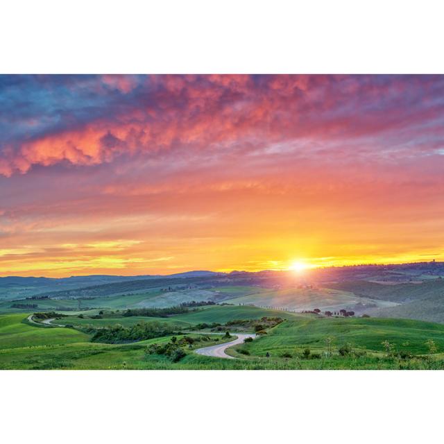 Colorful Tuscany Sunrise by Sborisov - Wrapped Canvas Photograph Ebern Designs Size: 51cm H x 76cm W x 3.8cm D on Productcaster.