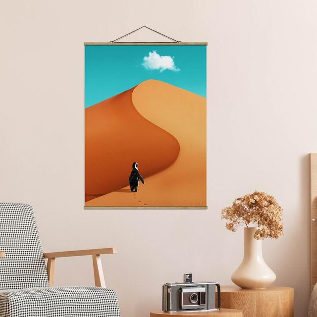 Desert With Penguin by Jonas Loose - No Frame Print Gracie Oaks Size: 106.5cm H x 80cm W x 0.3cm D on Productcaster.