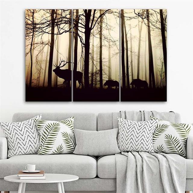 Forest Animals - 3 Piece Wrapped Canvas Photograph Print Set Alpen Home Size: 60cm H x 90cm W on Productcaster.