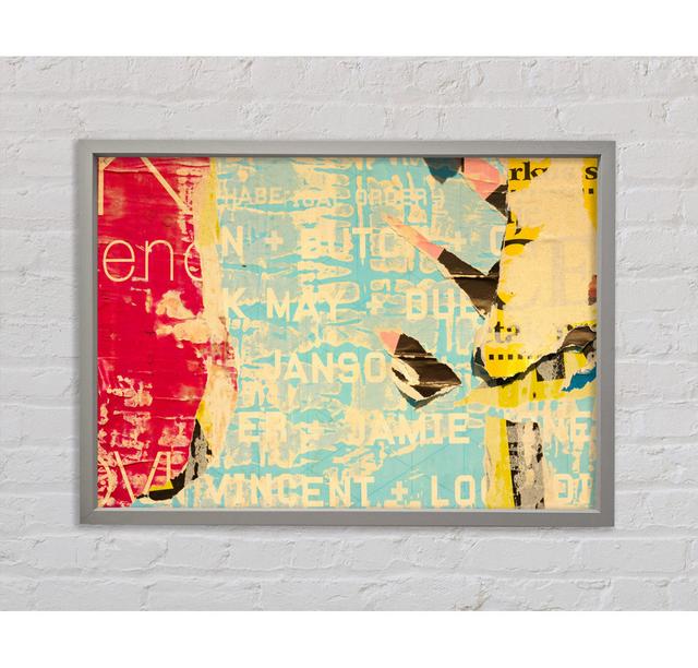 Abstract Textured Text - Single Picture Frame Art Prints on Canvas Bright Star Size: 100cm H x 141.4cm W 3.3cm D on Productcaster.