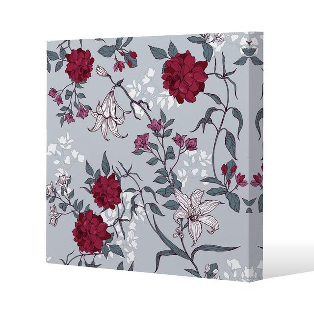 Red & White Winter Floral Canvas Print Andrew Lee Size: 77cm H x 77cm W x 4cm D on Productcaster.