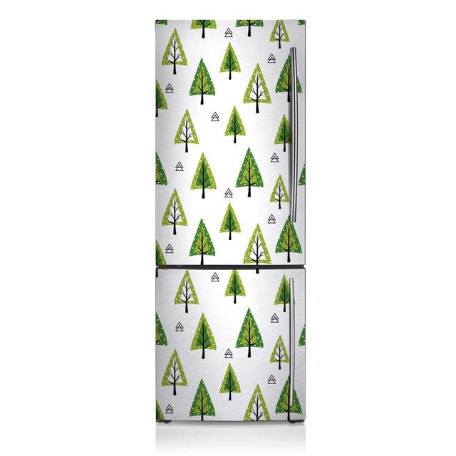 Triangular Trees Freezer Door Sticker Union Rustic on Productcaster.