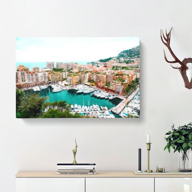 Yachts in Monte Carlo Monaco - Wrapped Canvas Painting Print East Urban Home Size: 60cm H x 91cm W x 3cm D on Productcaster.