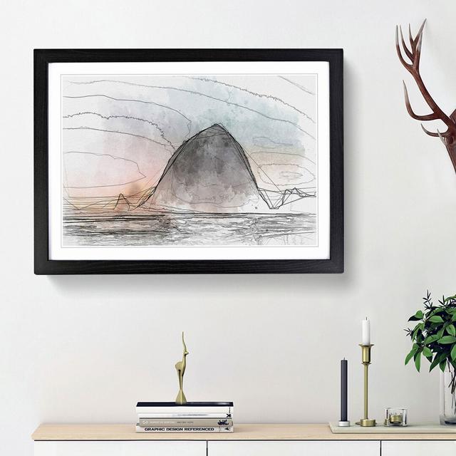 Birds Flying over the Beach in Abstract - Picture Frame Graphic Art Print East Urban Home Size: 62cm H x 87cm W x 2cm D, Frame Option: Black Framed on Productcaster.