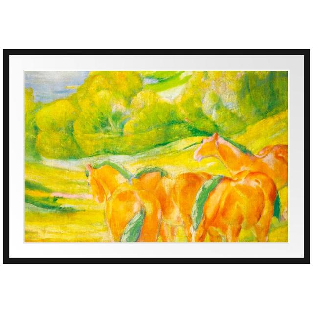 Franz Marc - Große Landschaft I - Im Bilderrahmen Mit Galerie-Passepartout Haus am Meer Maße: 70 cm H x 100 cm B x 2,5 cm T on Productcaster.