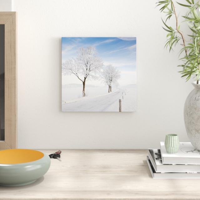 Leinwandbild Baum im Schnee East Urban Home Größe: 70 cm H x 70 cm B on Productcaster.