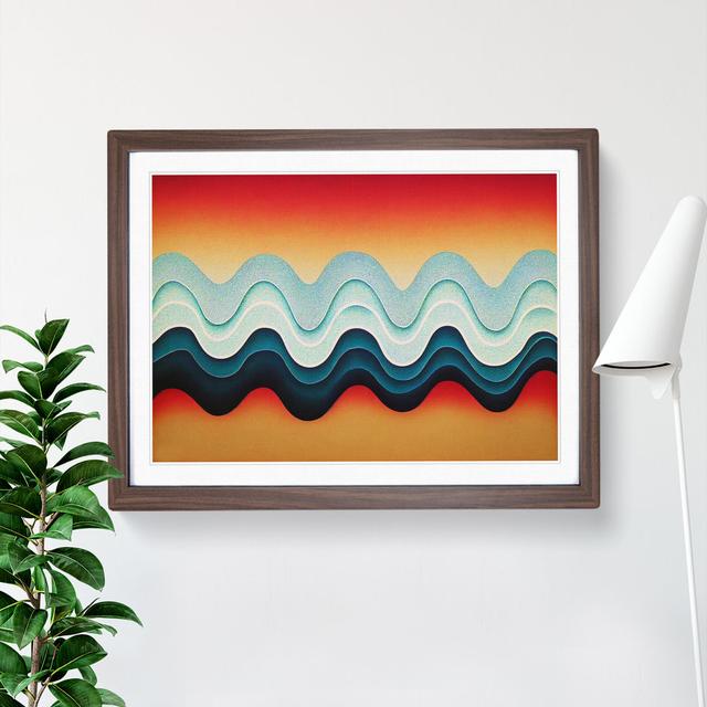 Audio Soundwaves Abstract - Picture Frame Graphic Art Metro Lane Size: 34cm H x 46cm W, Frame Colour: Brown on Productcaster.