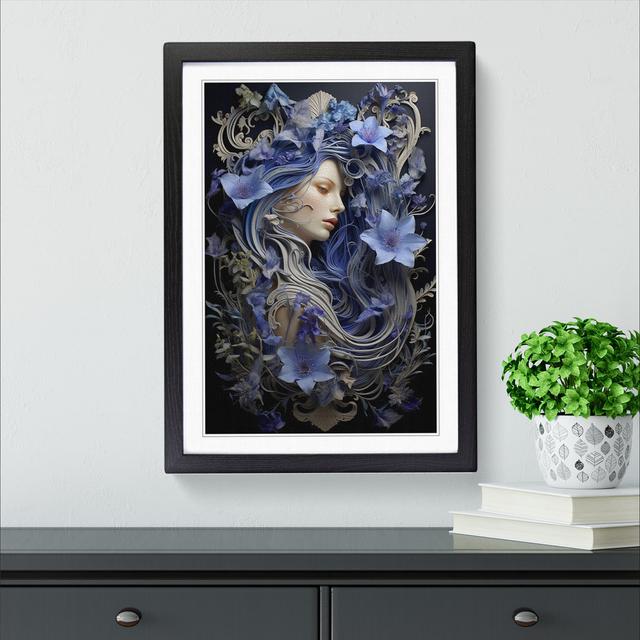 Bluebell Flower Rococo - Single Picture Frame Print on Wood Big Box Art Size: 46cm H x 34cm W x 2cm D, Frame Colour: Black Framed on Productcaster.