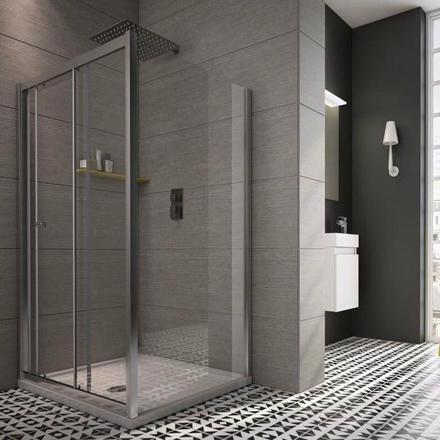 Chapa 6mm Tempered Glass Fixed Shower Screen Belfry Bathroom Size: 185 cm H x 80 cm W on Productcaster.