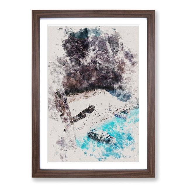 Navagio Beach in Zante Greece Vol.1 - Picture Frame Graphic Art East Urban Home Frame Option: Walnut Framed, Size: 36cm H x 27cm W x 2cm D on Productcaster.