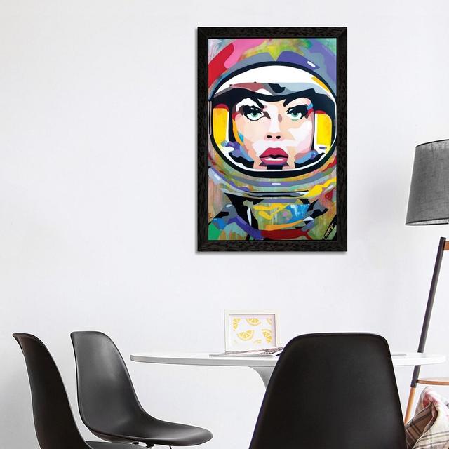 Space Girl - Painting on Canvas East Urban Home Size: 66.04cm H x 45.72cm W x 3.81cm D, Format: Black Floater Framed on Productcaster.