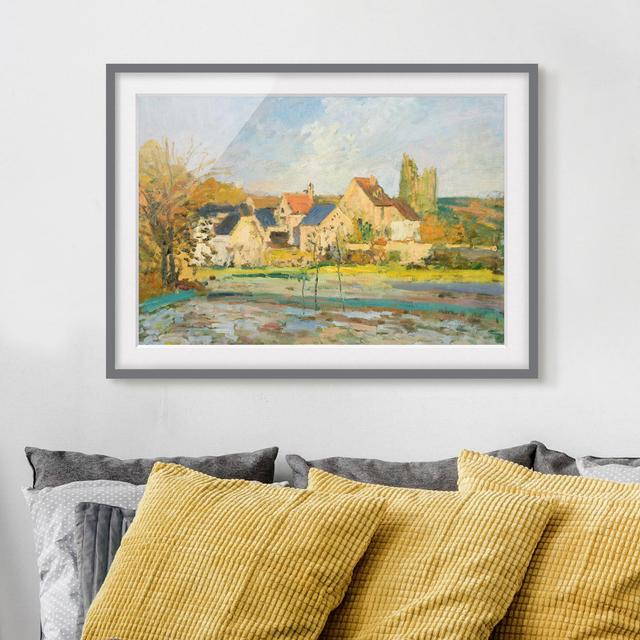 Poster Landschaft bei Pontoise in der Nähe der Tränke von Camille Pissarro East Urban Home Größe: 70 cm H x 100 cm B, Rahmenoptionen: Mattes Grau on Productcaster.