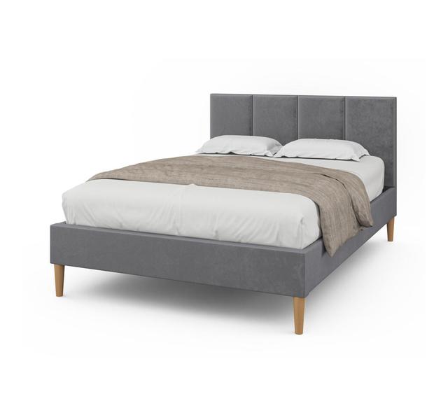 Upholstered Bed Frame Canora Grey Colour: Grey, Size: 146 x 208 cm on Productcaster.