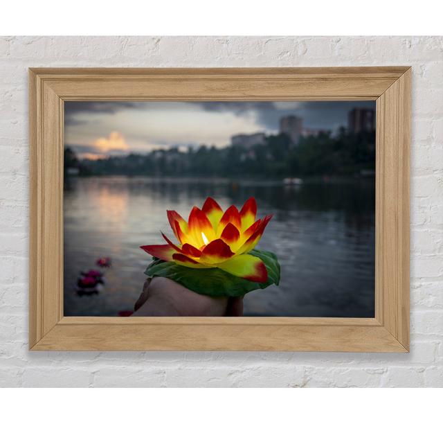 Flower Candle In City View - Single Picture Frame Art Prints Bright Star Size: 84.1cm H x 142.2cm W x 8cm D on Productcaster.