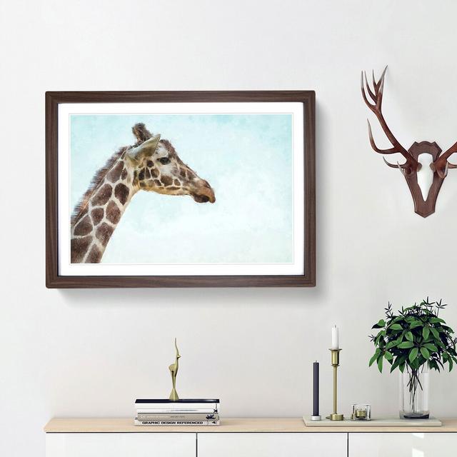 Giraffe Profile - Picture Frame Graphic Art Print East Urban Home Frame Option: Walnut Framed, Size: 33cm H x 45cm W x 2cm D on Productcaster.