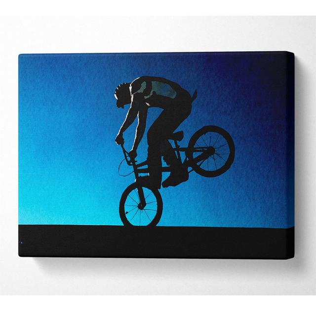 Bmx Front Wheelie - Wrapped Canvas Art Prints ClassicLiving Size: 101.6cm H x 142.2cm W x 10cm D on Productcaster.