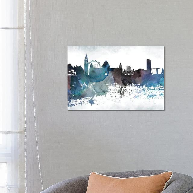 Belfast Bluish Skyline by WallDecorAddict - Wrapped Canvas Print Latitude Run Size: 45.72cm H x 66.04cm W x 1.91cm D on Productcaster.