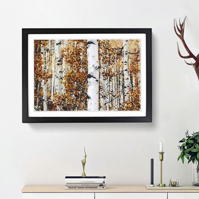 Birch Trees in Autumn - Picture Frame Painting Print on Paper East Urban Home Frame Option: Black Framed, Size: 24cm H x 33cm W x 2cm D on Productcaster.