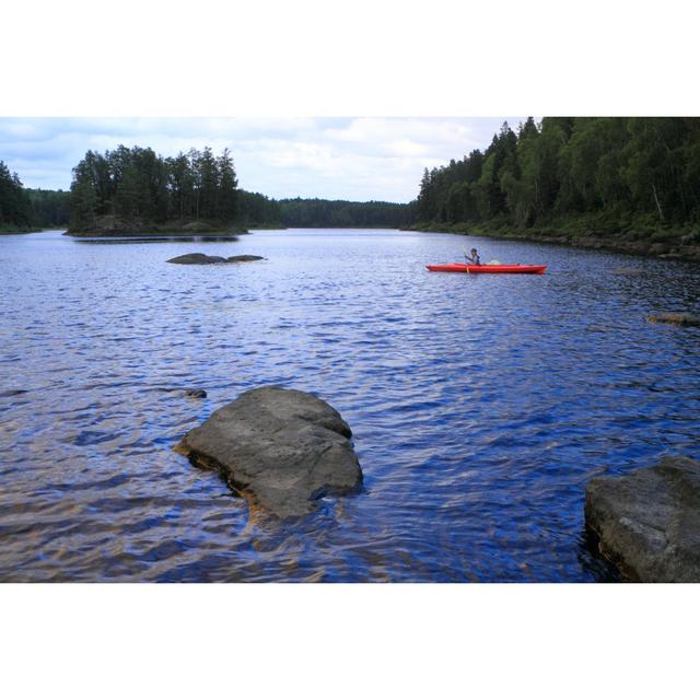 Girl Canoeing by GeorgeBurba - Wrapped Canvas Art Prints Breakwater Bay Size: 60cm H x 90cm W x 1.8cm D on Productcaster.