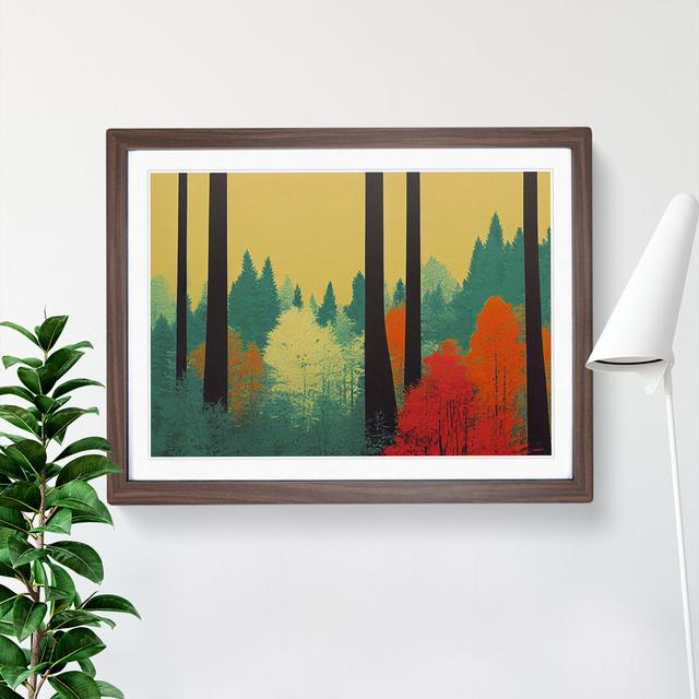 Striking Summer Forest - Single Picture Frame Painting Alpen Home Frame Colour: Walnut, Size: 46cm H x 64cm W x 2cm D on Productcaster.