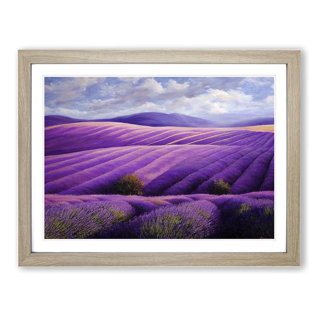 Brave Lavender Flower Field - Picture Frame Photograph Lily Manor Framed Colour: Oak Framed, Size: 25cm H x 34cm W x 2cm D on Productcaster.