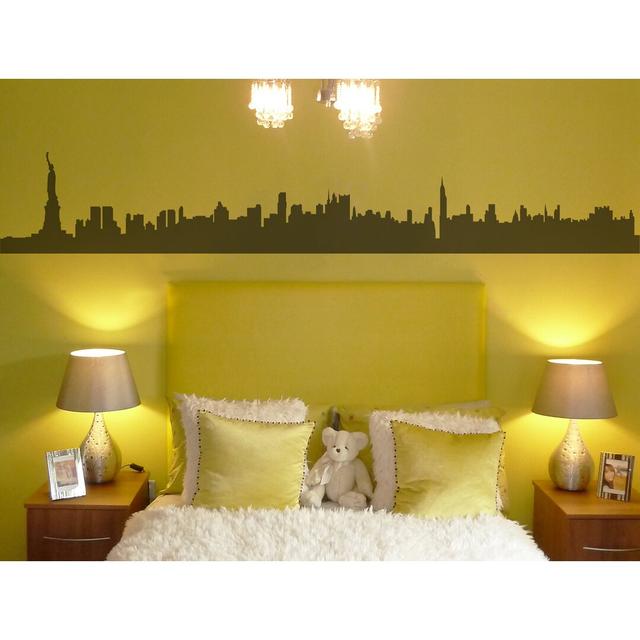 New York Skyline Wall Sticker East Urban Home Colour: Brown, Size: Large on Productcaster.