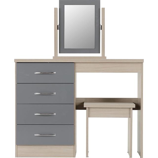 Latisia Dressing Table with Mirror Ebern Designs Colour: Beige/Grey on Productcaster.