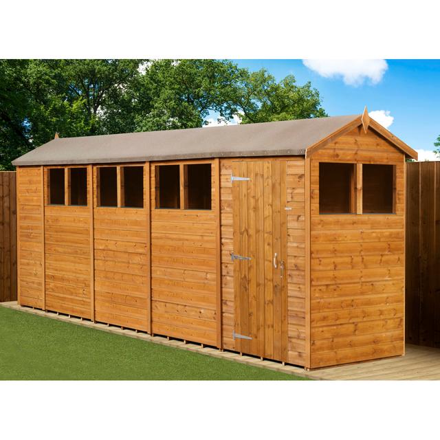 Modular Apex Garden Shed 18X4 With Windows Empire Sheds Ltd on Productcaster.