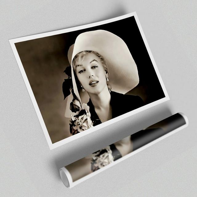 Marilyn Monroe Classic Hat - Photograph Print on Paper East Urban Home Size: 42 cm H x 59.4 cm W on Productcaster.