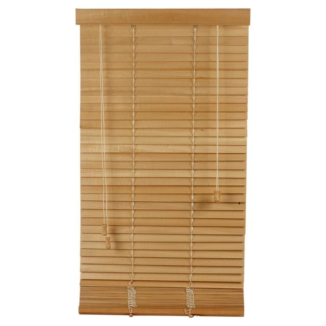 Real Wood Venetian Blinds Horizontal Wooden Slat Valance Hanging Window Privacy 1 Symple Stuff Colour: Brown, Blind Size: 130 cm L x 90 cm W on Productcaster.