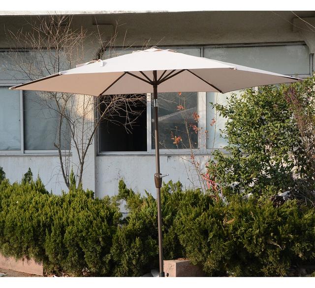 Sahara 2.5m Traditional Parasol Fabric Colour: Ivory, Frame Colour: Light Brown on Productcaster.