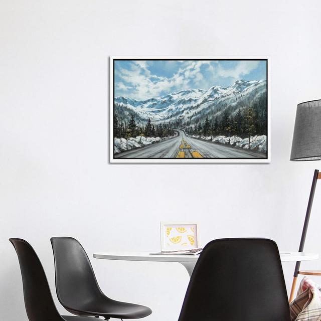 Mountain Drive by ColorByFeliks - Graphic Art Print on Canvas Latitude Run Size: 66.04cm H x 101.6cm W x 3.81cm D, Format: White Framed on Productcaster.