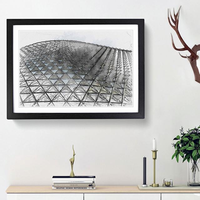 Architecture Sketch Vol.16 in Abstract - Picture Frame Drawing Print East Urban Home Size: 62cm H x 87cm W x 2cm D, Frame Option: Black Framed on Productcaster.