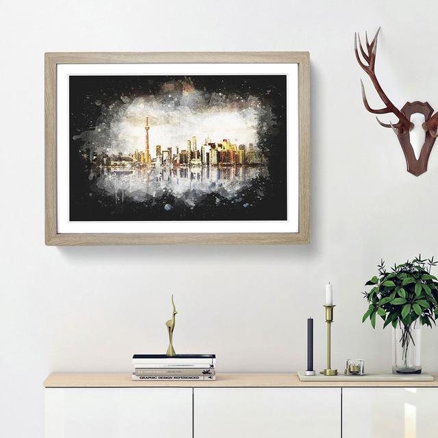 Reflection Of The Toronto Skyline - Picture Frame Graphic Art East Urban Home Frame Option: Oak Framed, Size: 45cm H x 63cm W x 2cm D on Productcaster.