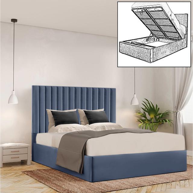 Ayreanna Upholstered Storage Bed Canora Grey Colour: Charcoal, Size: Kingsize (5') on Productcaster.